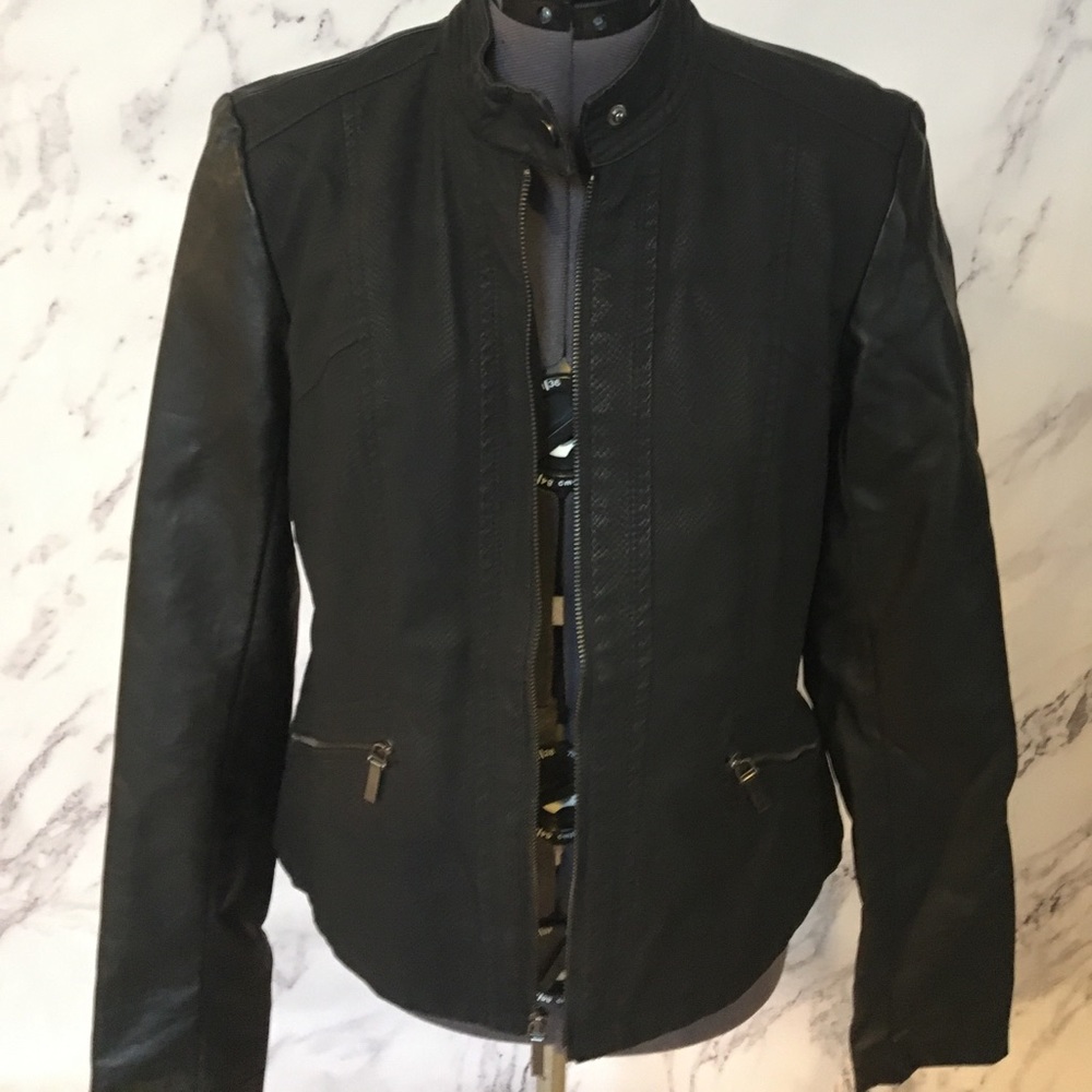 NWOT Xhilaration Black Leather Jacket Size L